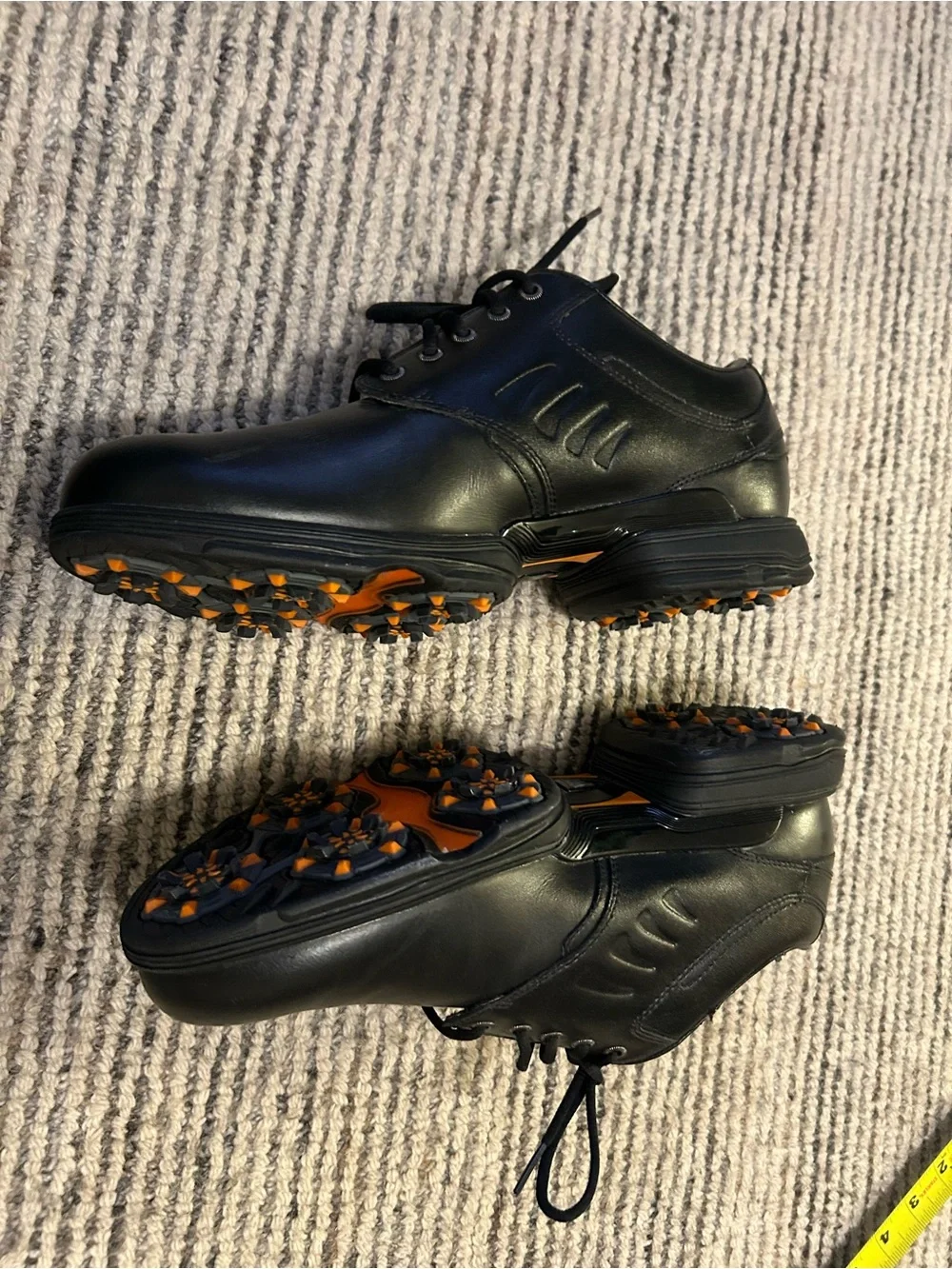 Walter Hagen Men's Black Leather Lace-Up Golf Shoes Size 10.5